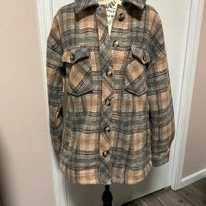 NWT Becool Plaid Shacket Size S/M